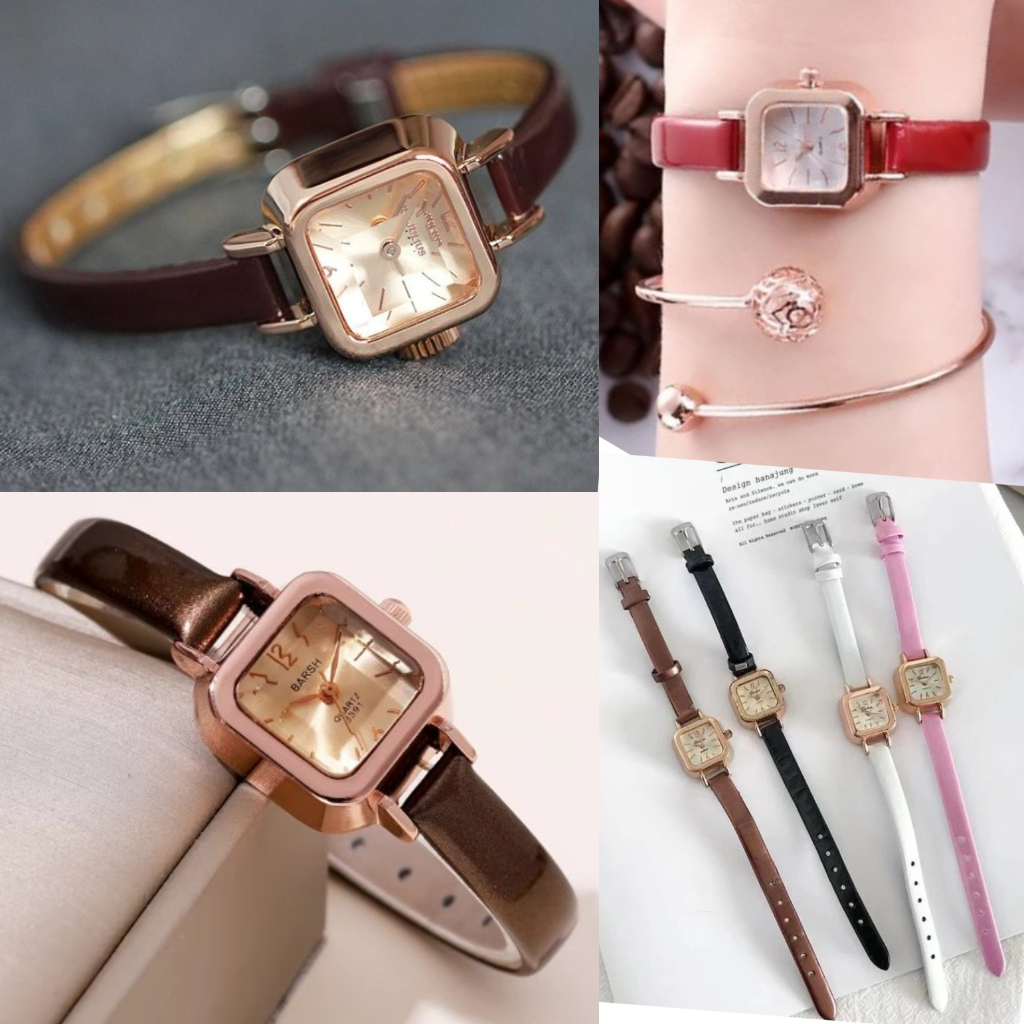 Jam Tangan Kotak Jam Tangan Korea Model Kotak Jam Tangan Fashion Import Jam Tangan Wanita Jam Tangan