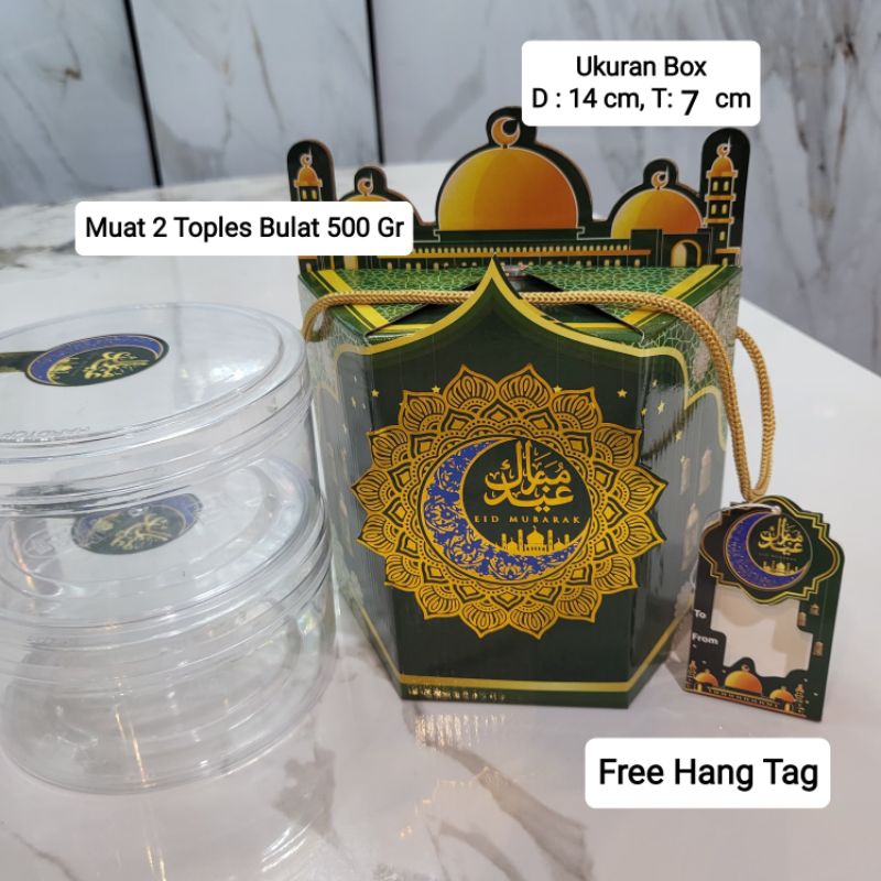 

Box Lebaran / Dus Hampers Idul Fitri / Box Kue Kering Ramadhan / 2 Toples 500 Gram