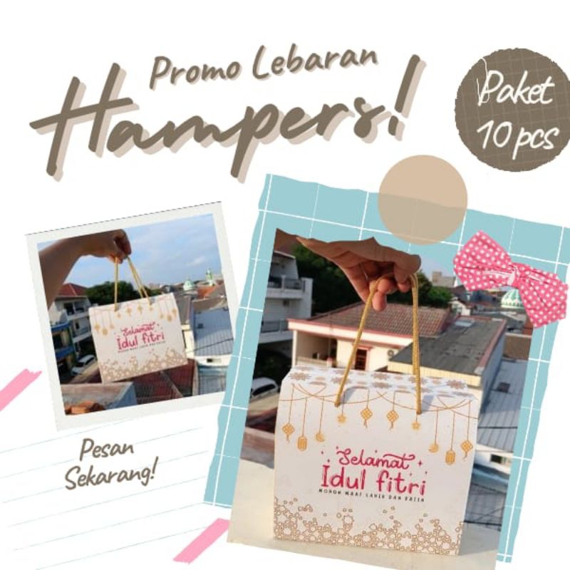 

10 Pcs Gable Box Lebaran Toples Tabung - Box Hampers Lebaran Muat 2 Toples Jar 600 - 700 ml