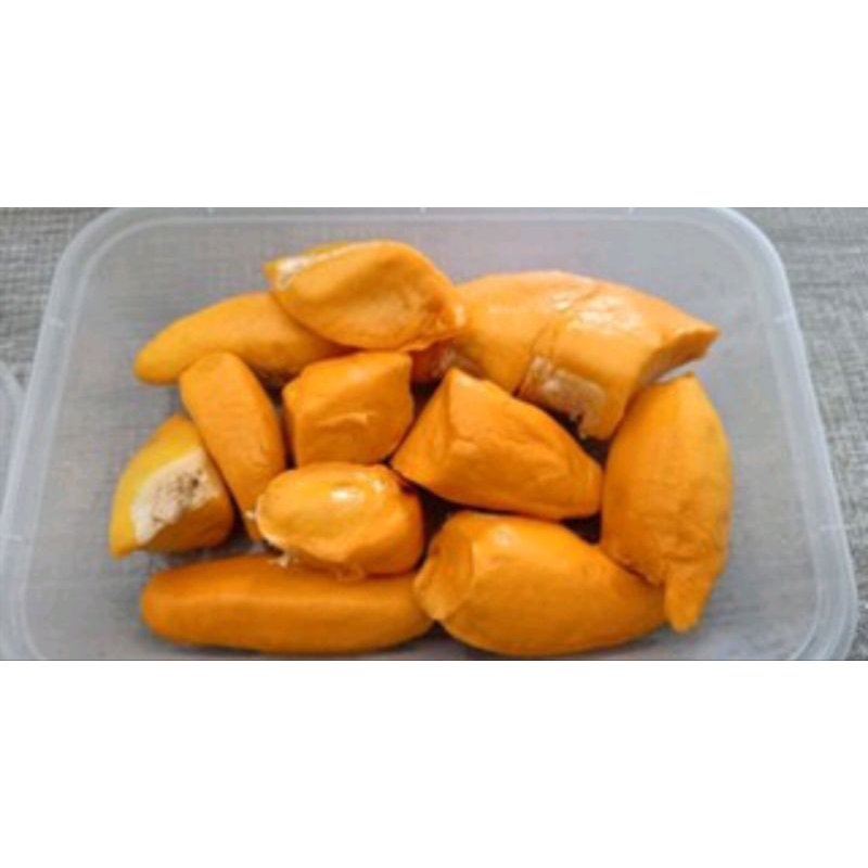 

Buah durian lai manis kalimantan kupas 1kg/ buah lai kalimantan manis kupas 1kg