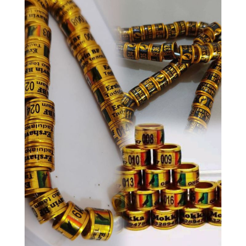 gelang burung merpati 10 biji bisa cetak nama