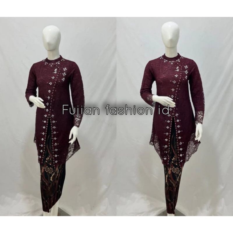 KEBAYA JANGGAN BROKAT / KEBAYA BEST SELLER / SETELAN KEBAYA JANGGAN PAYET BROKAT / KEBAYA BROKAT / C
