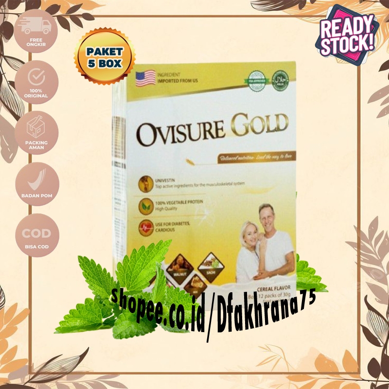 PAKET 5 BOX - SUSU OVISURE GOLD - OVISURE GOLD ASLI ORIGINAL - SUSU TULANG & SENDI