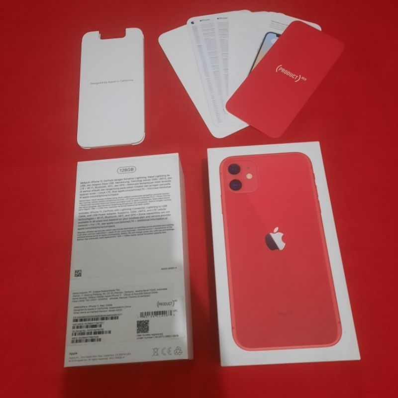 dus box iphone 11 red product original 100% copotan ibox lengkap manual book