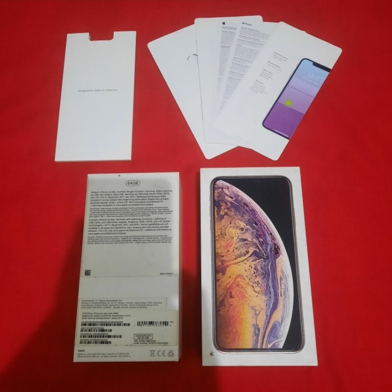 dus box iphone xs max gold original 100% copotan ibox lengkap manual book warna silver
