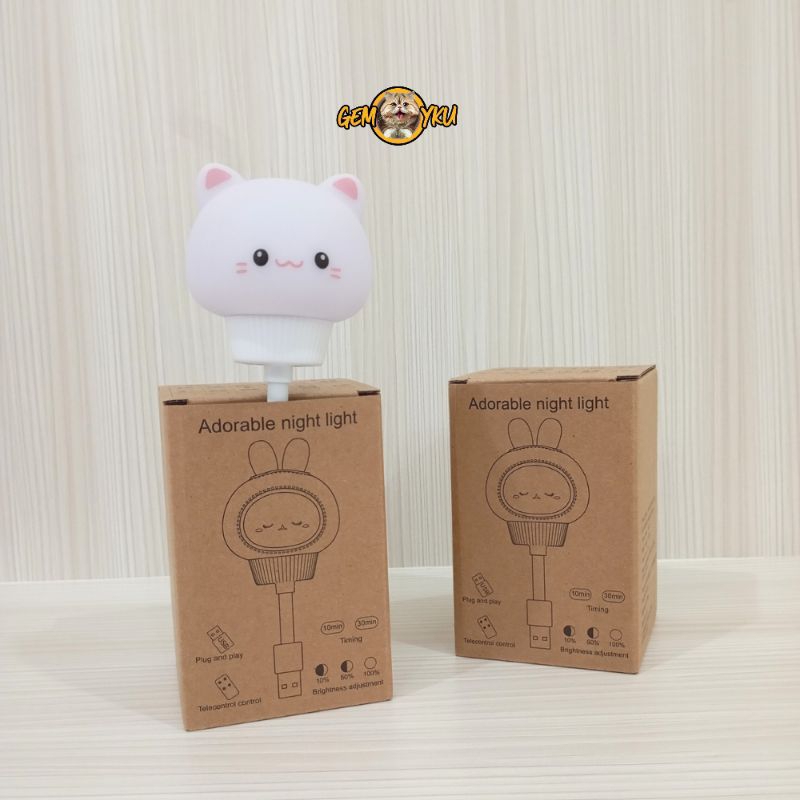 Lampu Tidur Kucing Lucu Dengan Remot