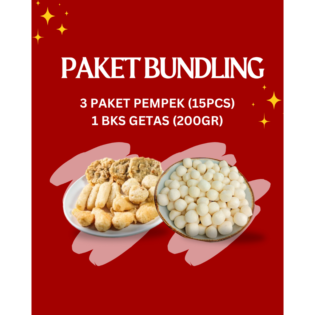 

Paket Bundling Pempek & Getas (15PCs & 200GR)