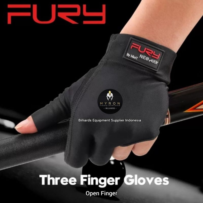 Sarung Tangan Billiard Fury~Fury Glove~Open Finger