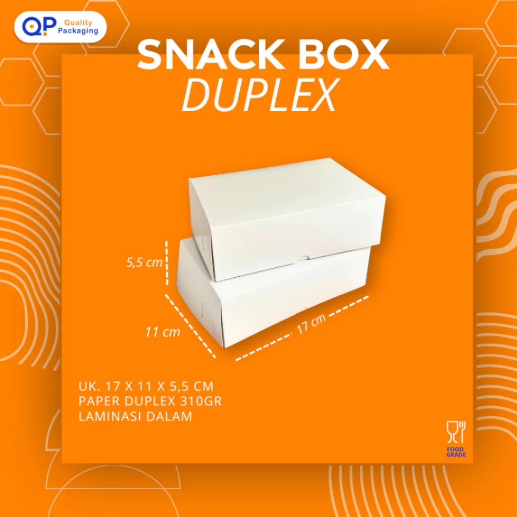 [ISI 50 PCS] Snack Box Duplex / Box Nasi Kecil Fried Chicken Bahan Duplex Polos + Laminasi Kemasan M