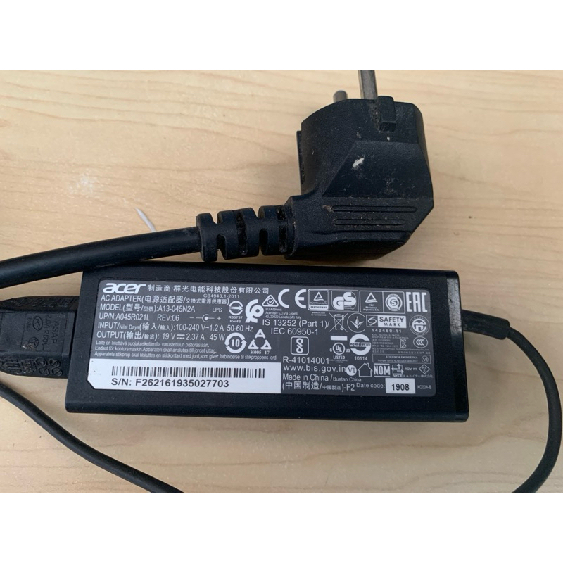 Adaptor Charger 2ND/Seken ORI Laptop Acer Aspire 19V 2.37A 45W A311 A314 A315 E5-422 E5-473 E5-522 E