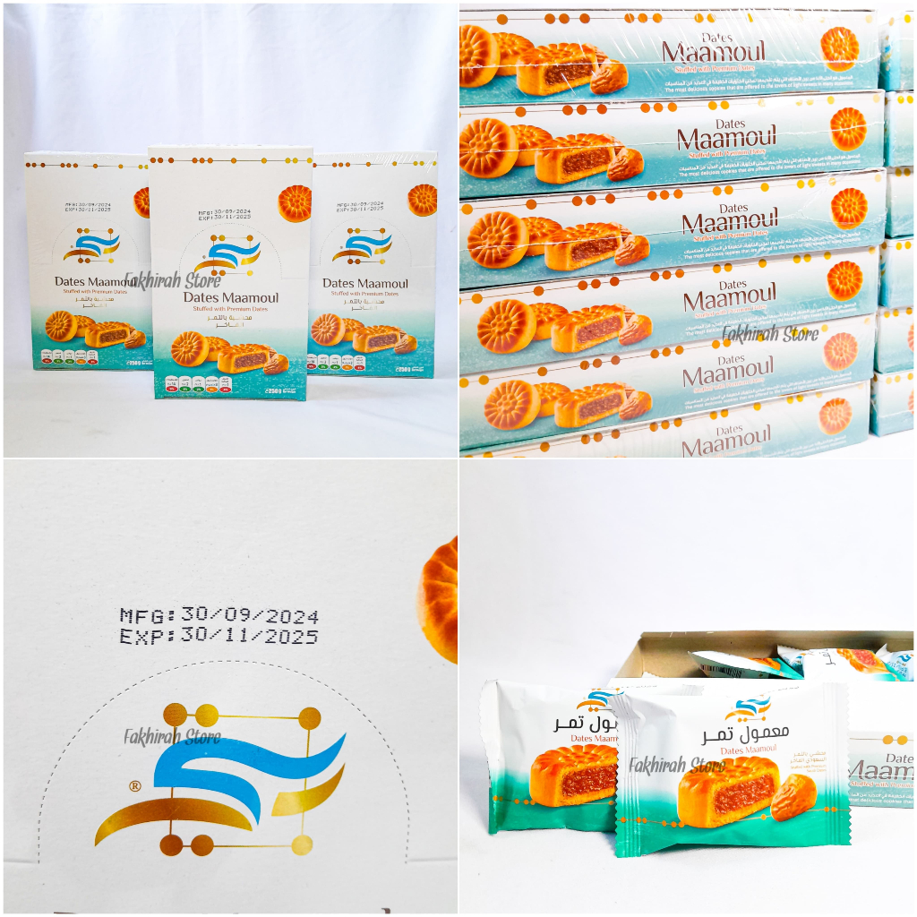 

Biskuit Kurma Maamoul 250gr isi 12pcs Original Arab Saudi/ Dates Maamoul Stuffed with Premium