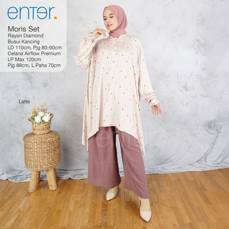 SETELAN CELANA MORIS SET LD 110 XL BAHAN RAYON DIAMOND MIX CRINCLE ORI ENTER SETELAN PAKAIAN BUSANA 