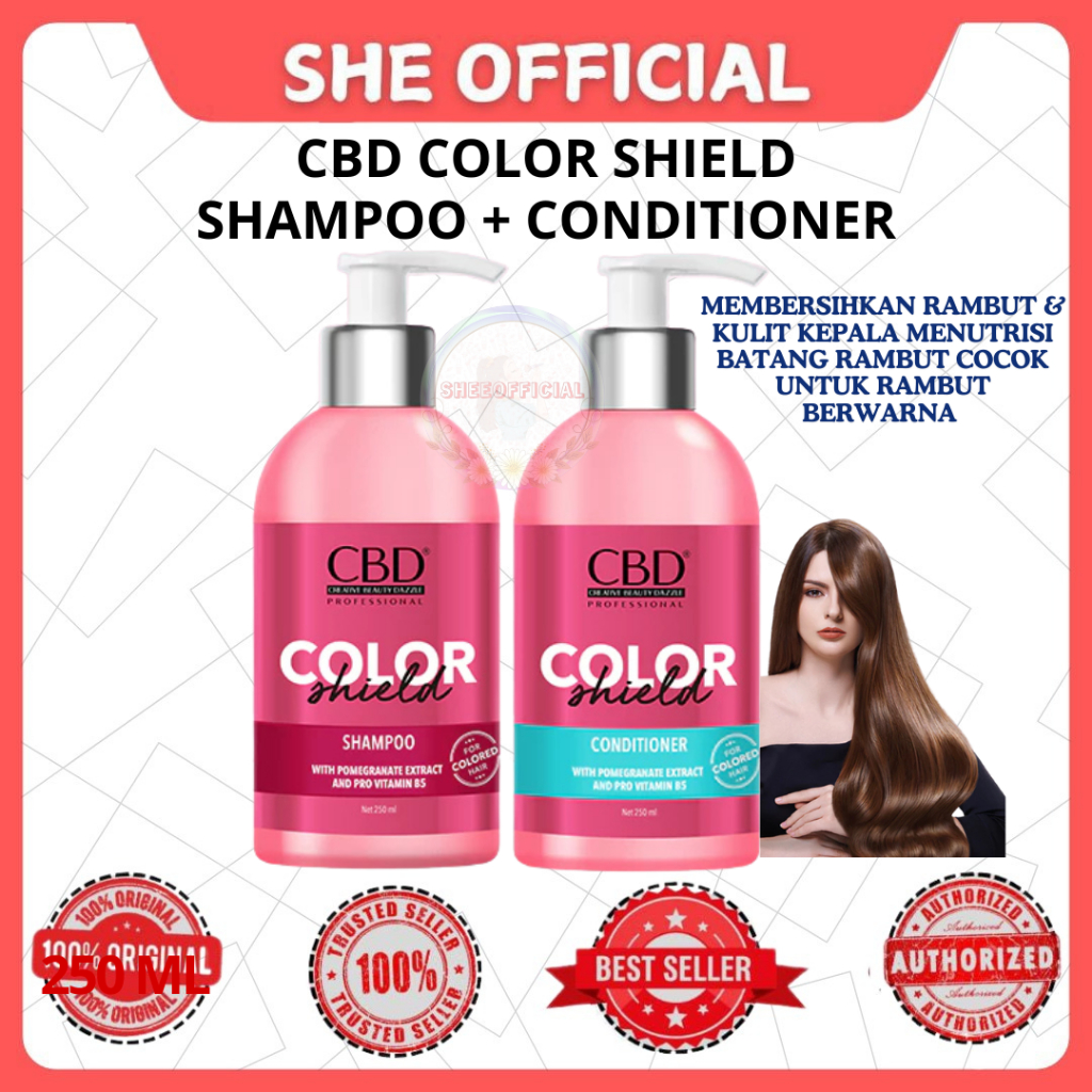 CBD Color Shield Shampoo & Conditioner | Cocok Untuk Rambut Berwarna Mengatasi Rambut Rontok & Kusut