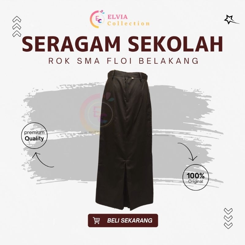 Elvia - Seragam Sekolah Rok Pramuka Belahan Belakang - Rok SMA Belahan Belakang