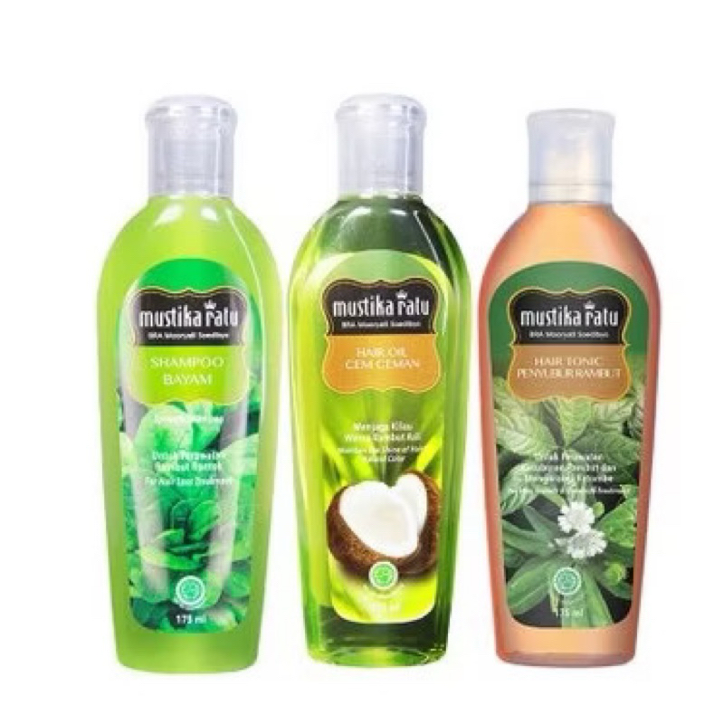 Mustika Ratu | Shampo Bayam | Hair Oil Cem Cem an | Hair Tonic Penyubur Rambut 175 ml