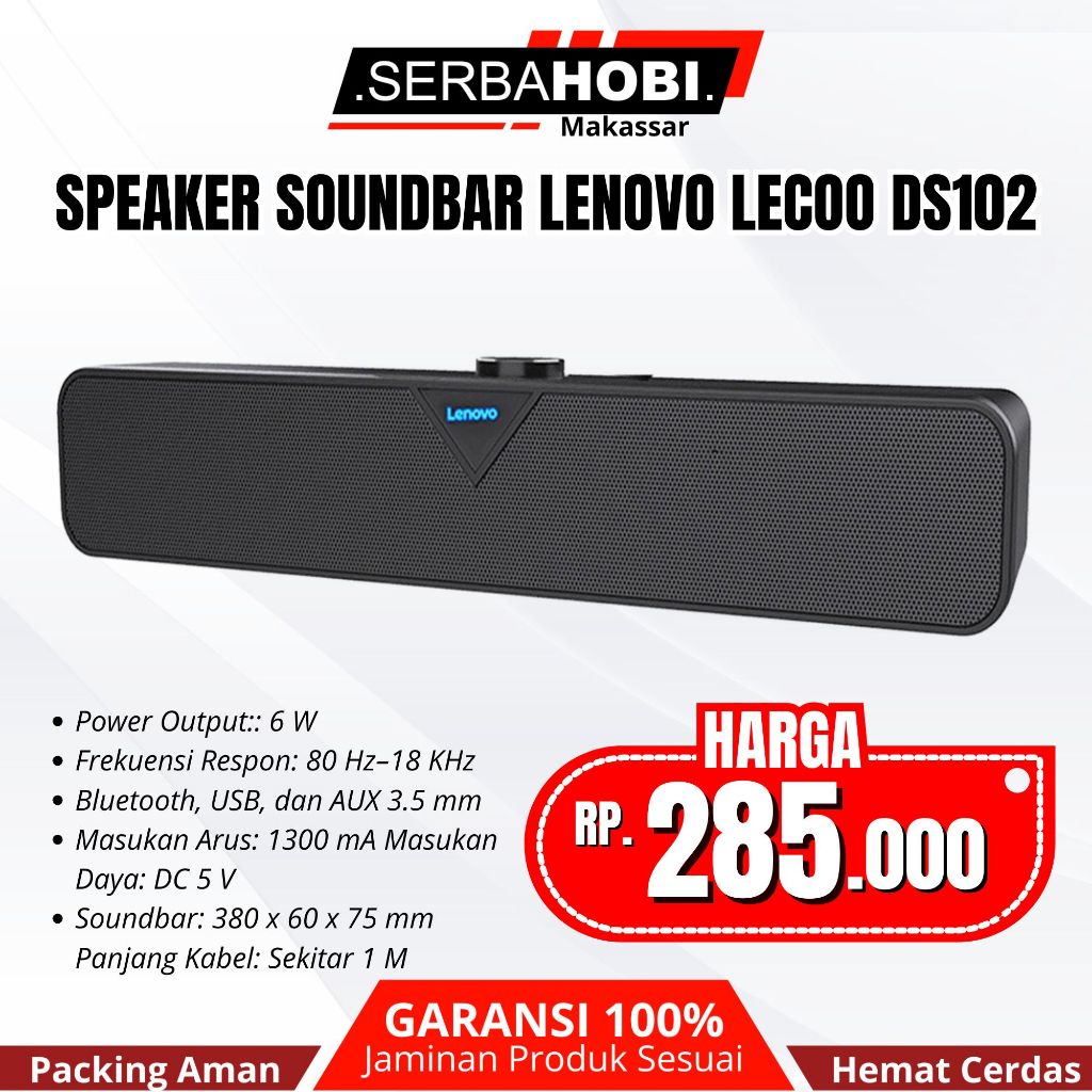 Soundbar Lenovo Lecoo Aktif Speaker Dynamic Sound 6W Versi Bluetooth - DS102