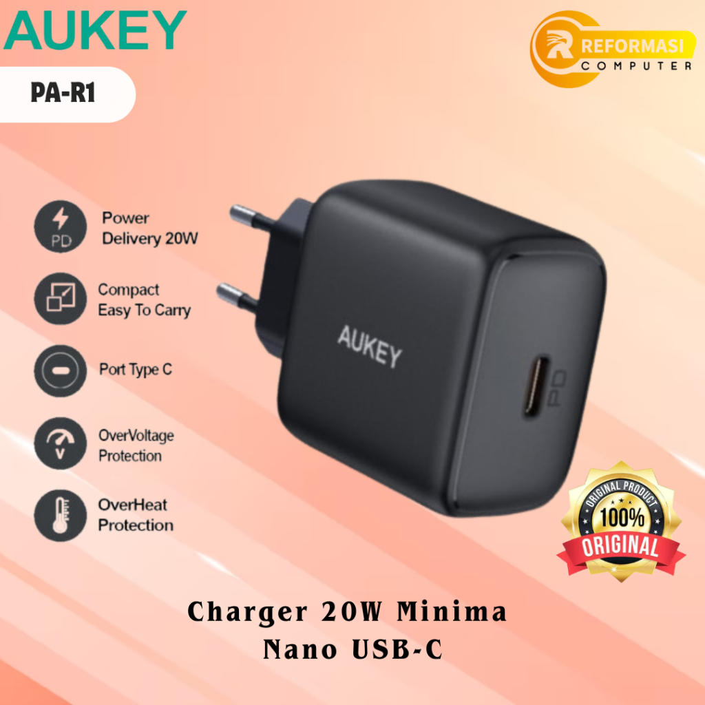 AUKEY Charger Aukey PA-R1 20W Minima Nano USB-C