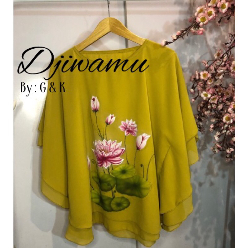 Baju lukis batik lukis atasan warna kuning kunyit/ mustard Homemade by Djiwamu