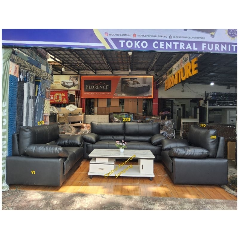 SOFA MOSCOW 321 CLAZIO BLACK FULL DAKRON EMPUK (SOFA ONLY)