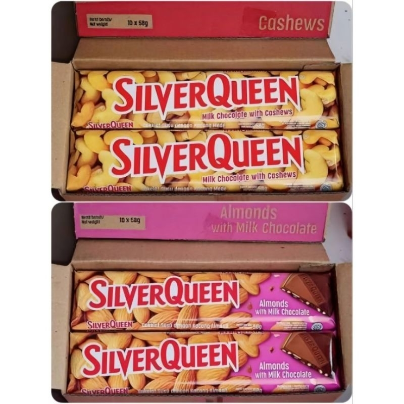 

Silverqueen Coklat Chasew & Almond 55 Gram 1 Box Isi 10