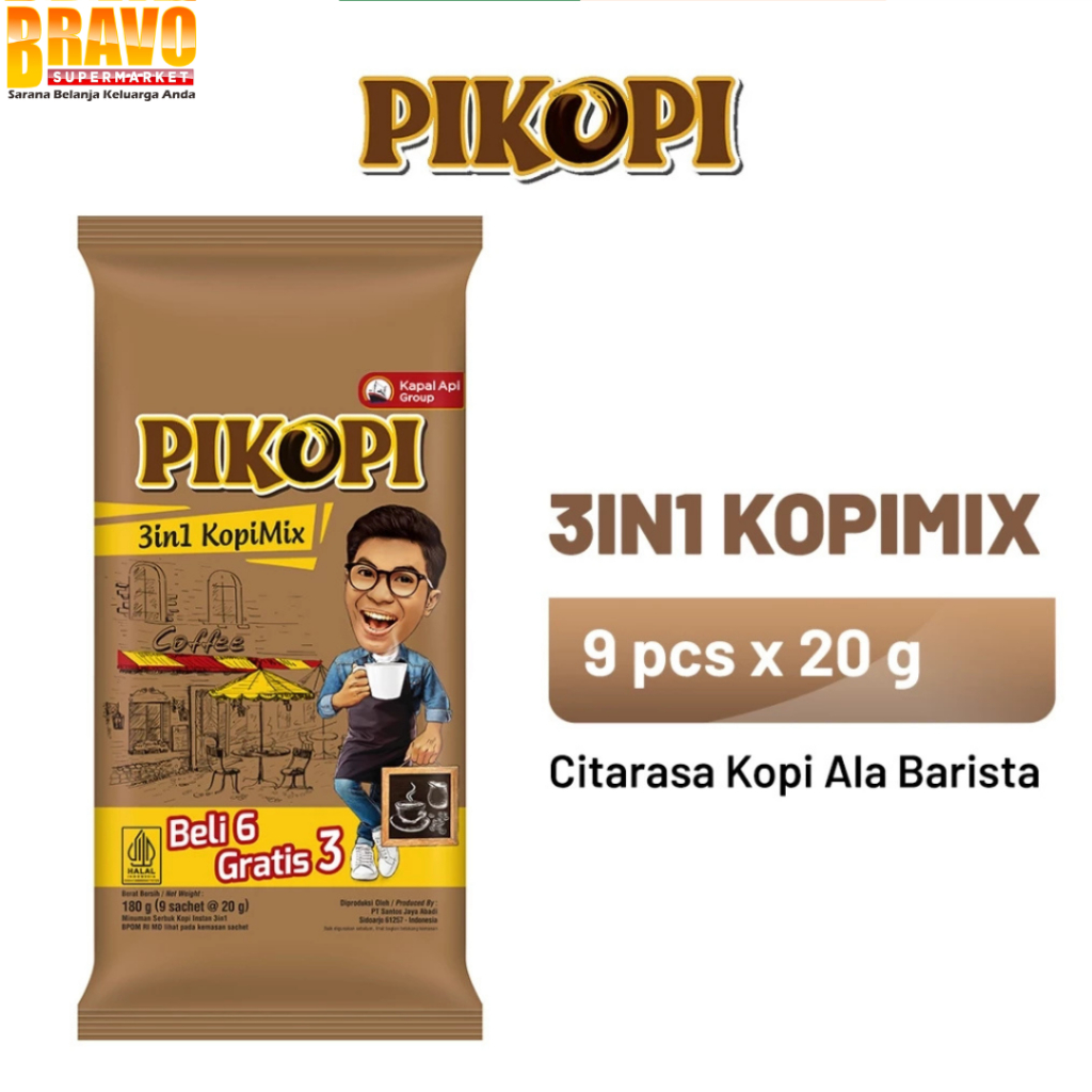 

Bravo Bojonegoro - PIKOPI Kopi Mix 1 Pack (9 x 20 gr) Kemasan Baru
