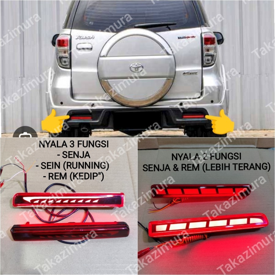 Reflektor LED Lampu Bumper Belakang Mobil Rush / Terios 2012 2013 2014 2015 2016 2017