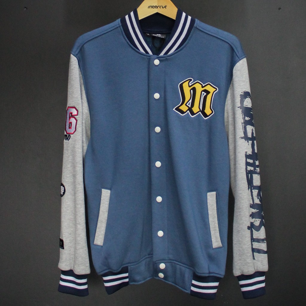 Jaket Varsity 36 Zero Meercut MJ 77 Bahan CVC Fleece
