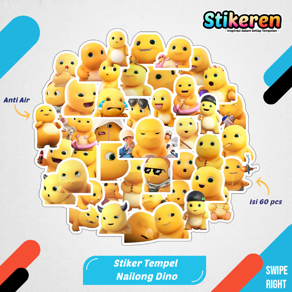 

Stiker Nailong Dino Kuning Kartun Film Paper Vinyl Dekorasi Laptop Koper Tumbler Kulkas DIY