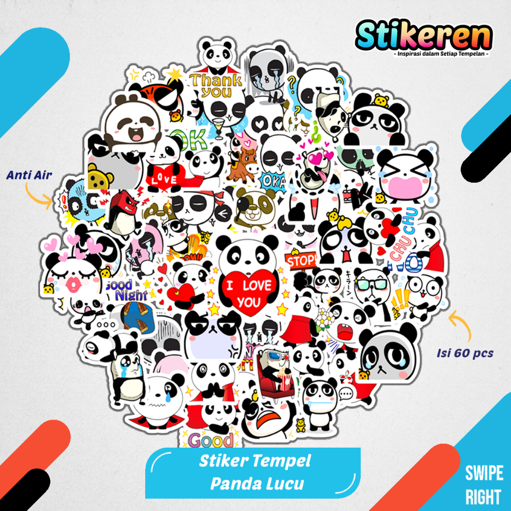 

Stiker Panda Lucu Kartun Film Paper Vinyl Dekorasi Laptop Koper Tumbler Kulkas DIY