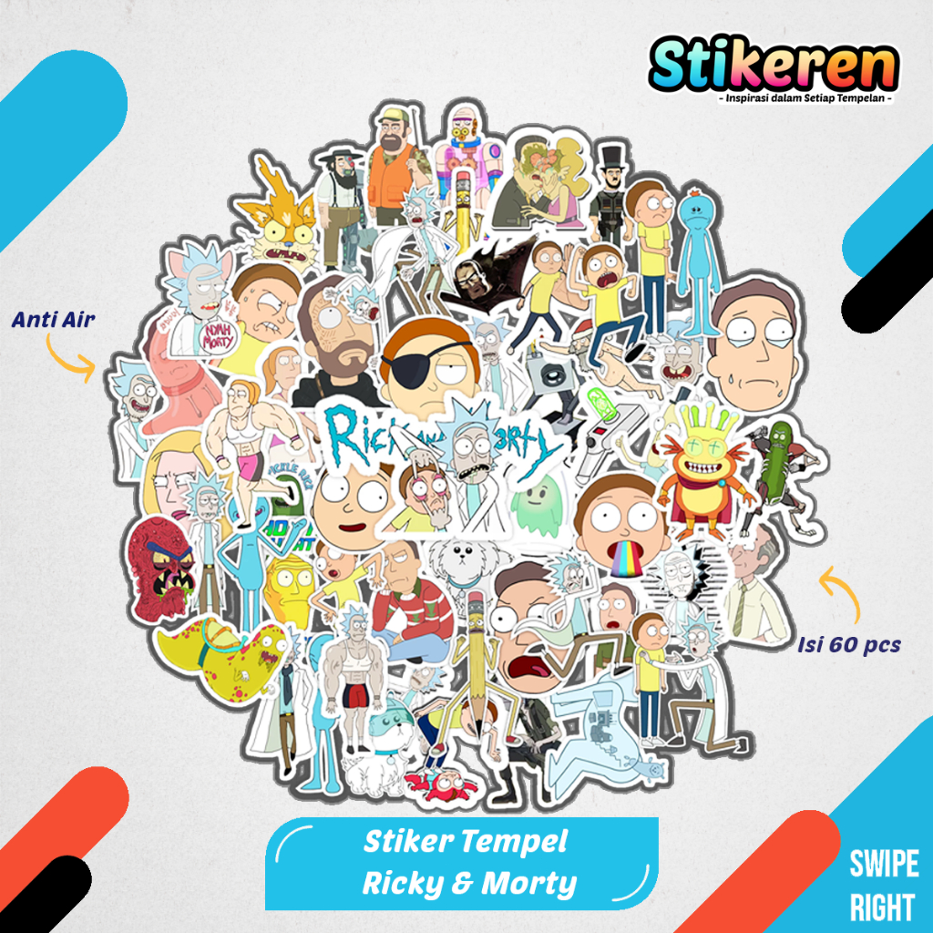 

Stiker Rick and Morty Kartun Film Paper Vinyl Dekorasi Laptop Koper Tumbler Kulkas DIY