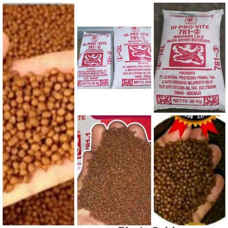 Hi-pro-vite 781-1 masa awal/781-2 pertumbuhan/781-3 akhir/782-4 akhir pertumbuhan pakan ikan lele 10