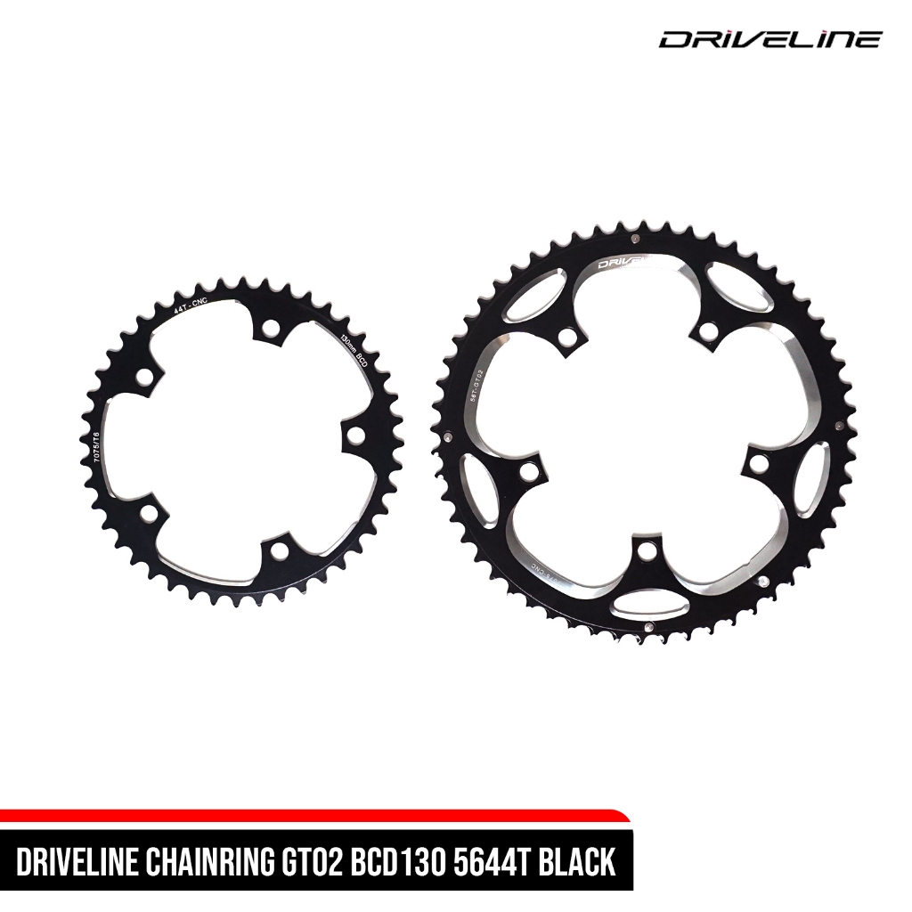 DELTACYCLES - DRIVELINE CHAINRING GT02 BCD130 56/44T BLACK