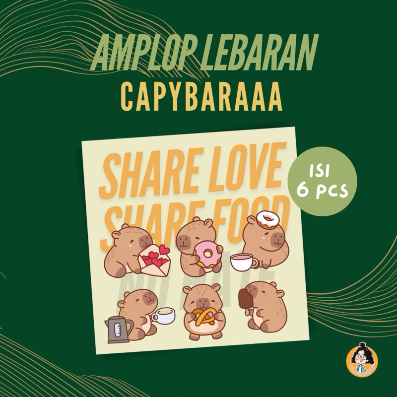 

CAPYBARA LEBARAN AMPLOP LUCU GEMAS [6PCS]