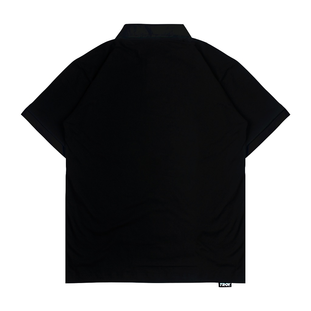 Troy Company Wangky Polo Shirt Full Black Falling Stars - Kaos Polo Hitam WKD 2986