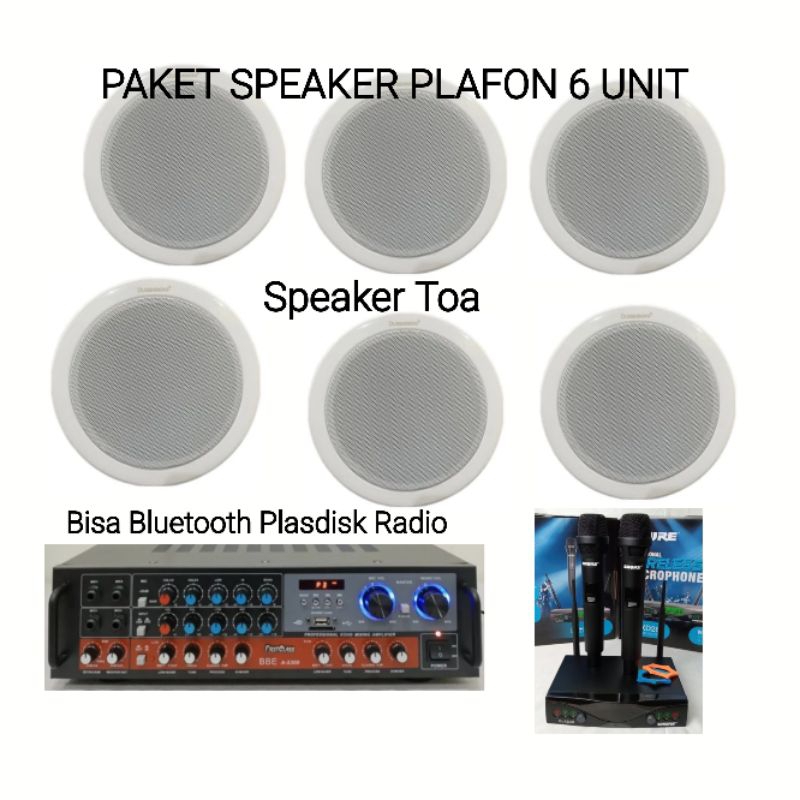 paket speaker plafon toa 6 unit bluetooh speaker ceiling toa