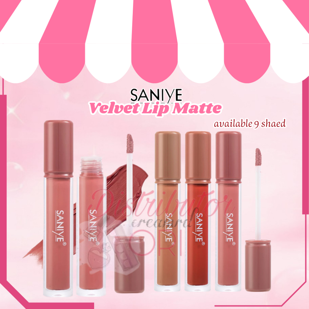 SANIYE Velvet Lip Matte Tahan Lama Transferproof Lipstik Mousse Cepat Kering 9 warna L1271 | BPOM