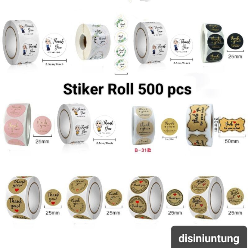 

(500 PCS) Sticker Label Makanan Tulisan Thank You For Your Order/Stiker Roll