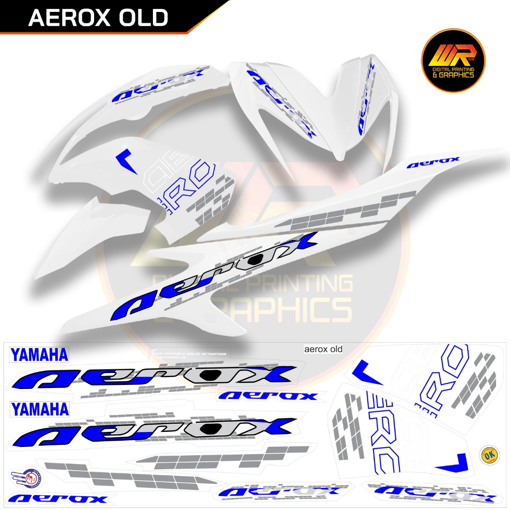 Striping Aerox Old Polet Sticker Original Yamaha Aerox Old 2016 Sampai 2019 Sticker Bening UV