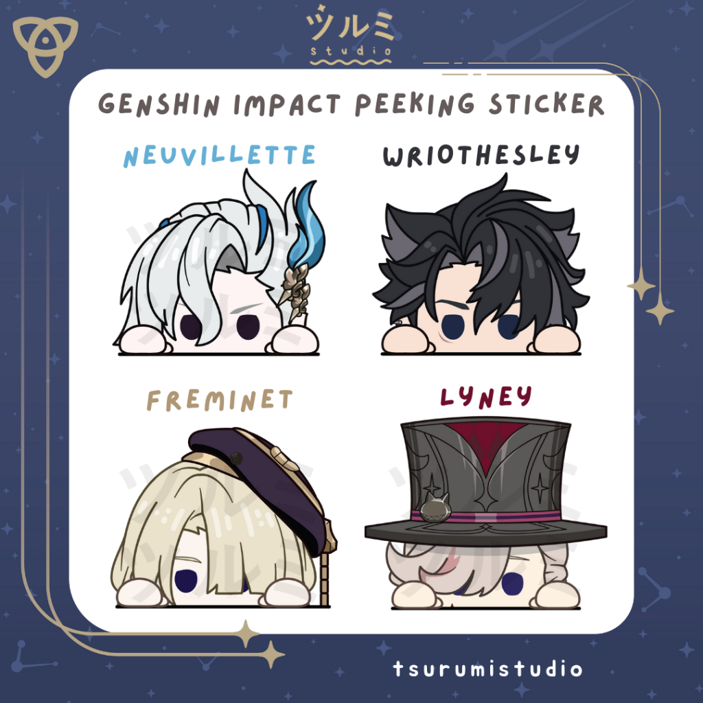 

Genshin Impact Peeking Sticker / Peeker Sticker / Stiker Ngintip (Boys Ver.) by tsurumistudio ko