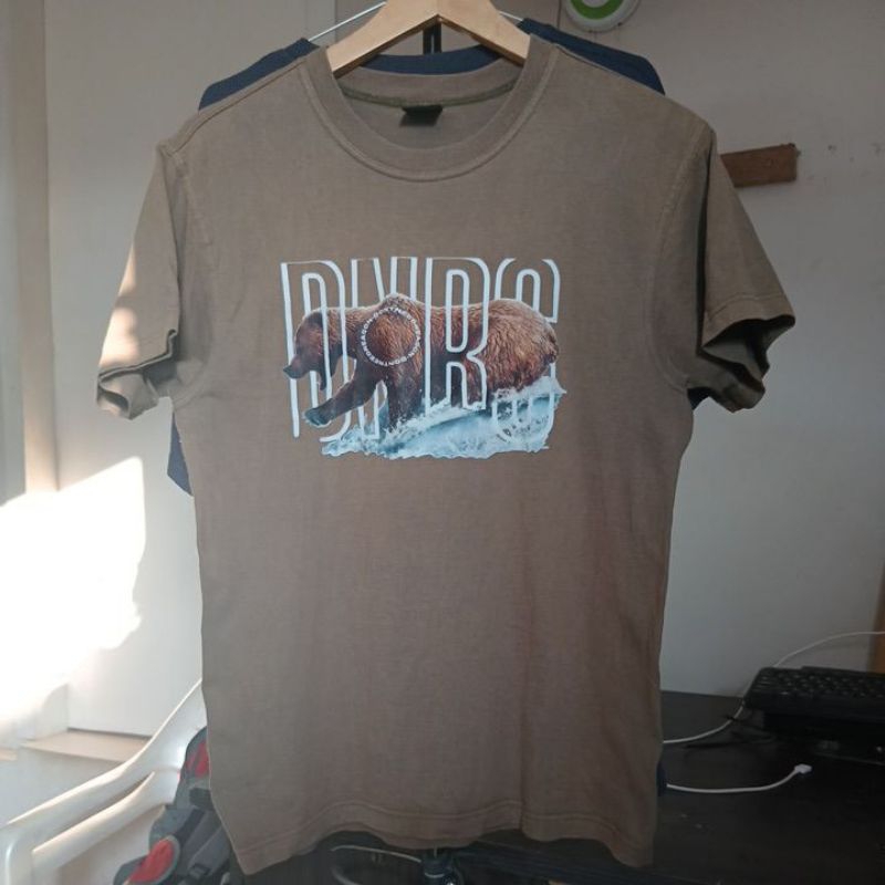 Kaos katun EDWIN second Original super tebal warna coklat kerah kencang built up 96cm Pjg 66cm mulus