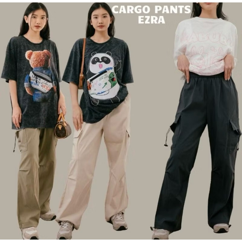 - BANGKOK MEDAN - READY CARGO PANTS EZRA / CELANA CARGO WANITA / CELANA JOGGER