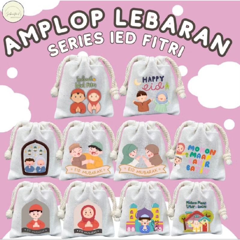 

premium!! isi 10 amplop lebaran,sablon pekat tebal kain premium(design paling menarik)