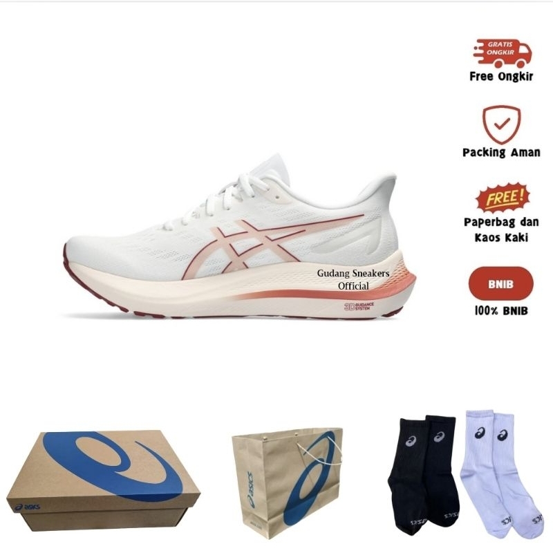 Sepatu Running GT 2000 12 White Light Garnet Original