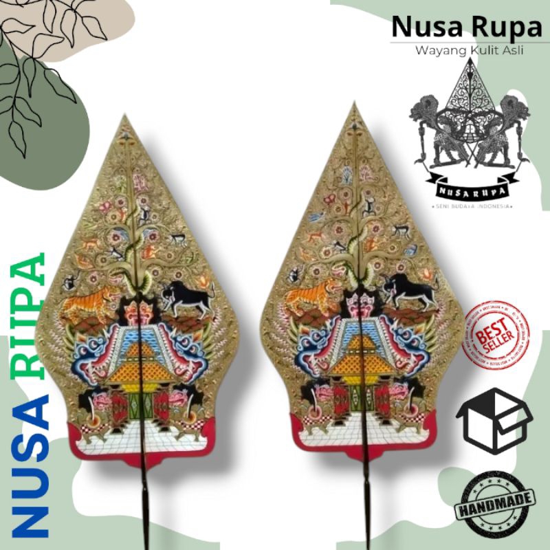 WAYANG kulit ASLI GUNUNGAN KRISNA PANDU KUNTHI PANDAWA LIMA DAN MADRIM(kualitas l)