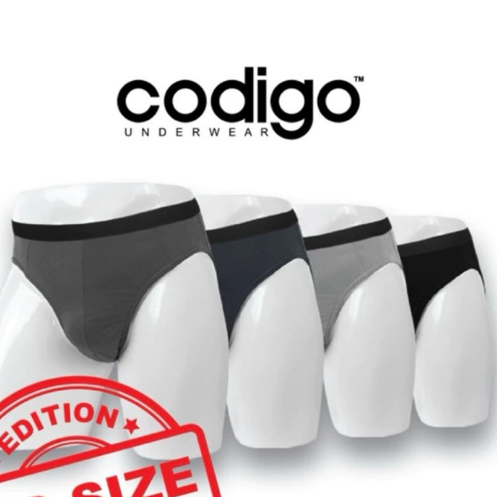 RVC75 - CODIGO 3pcs Celana Dalam Sempak Pria JUMBO 3L 4L 5L CD Brief Cowok Katun Polos Underwear BIG