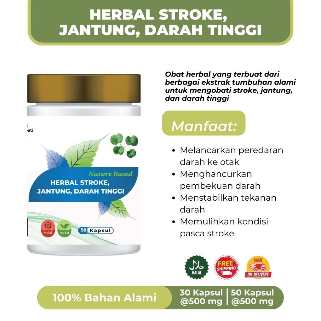 

HERBAL STROKE||JANTUNG||DARAH TINGGI.100℅ORIGINAL herbal.isi 50 kapsul