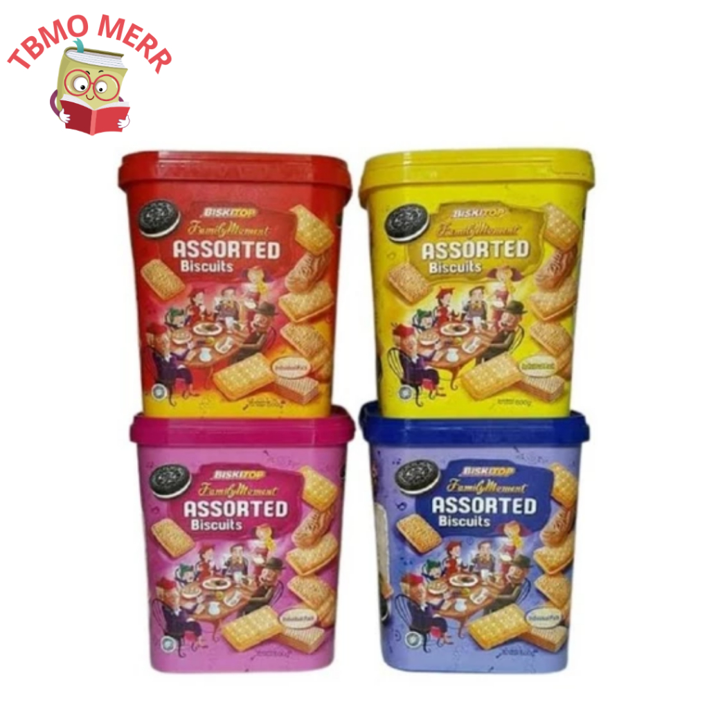 

BISKITOP -FAMILY MOMENT 600Gr Assorted Biskuit wafer Cream Biskuit keluarga Lebaran Biskuit Kaleng
