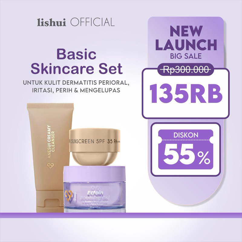LISHUI DERMATITIS SET - Paket Kulit Dermatitis Perioral Perih Merah Mengelupas