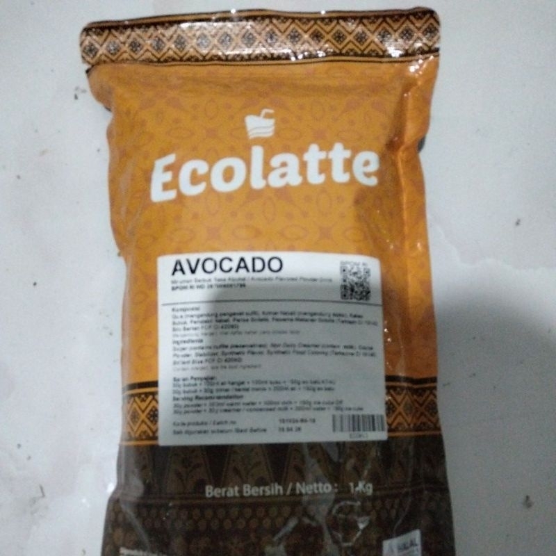 

Bubuk Minuman Merk Ecolatte Rasa Avocado kemasan 1kg Ex Cho' Latte