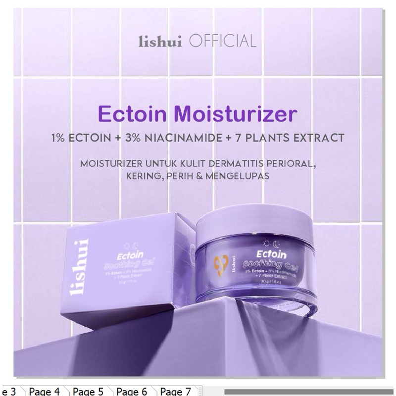 LISHUI ECTOIN MOISTURIZER GEL - Moisturizer Untuk Kulit Dermatitis Perioral Perih Mengelupas Merah